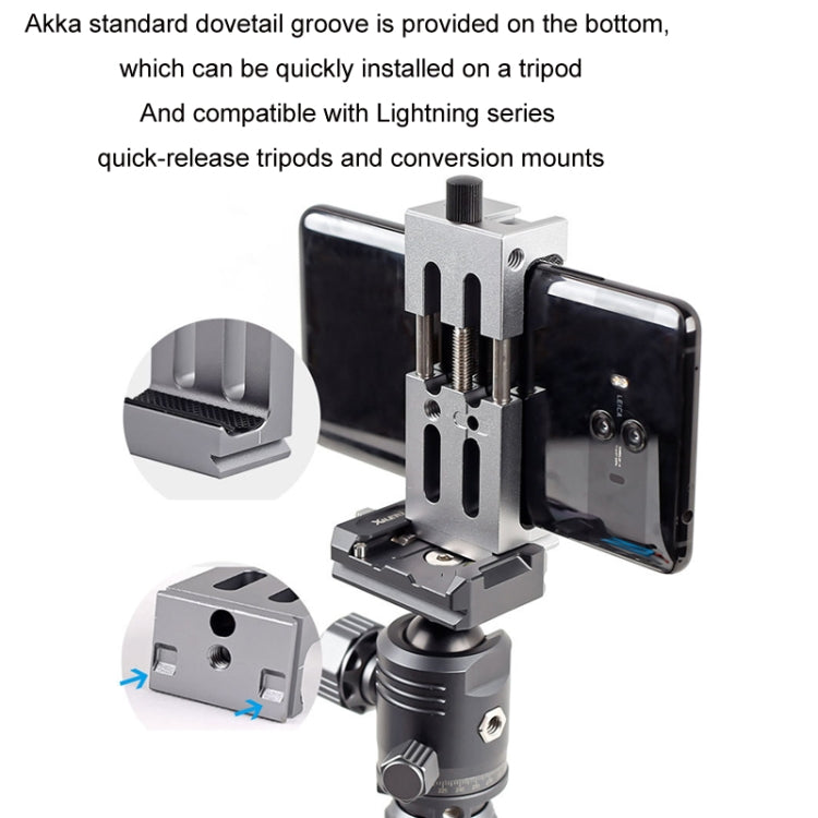 XILETU XJ-8 Clip per telefono cellulare con treppiede per fotocamera in lega di alluminio