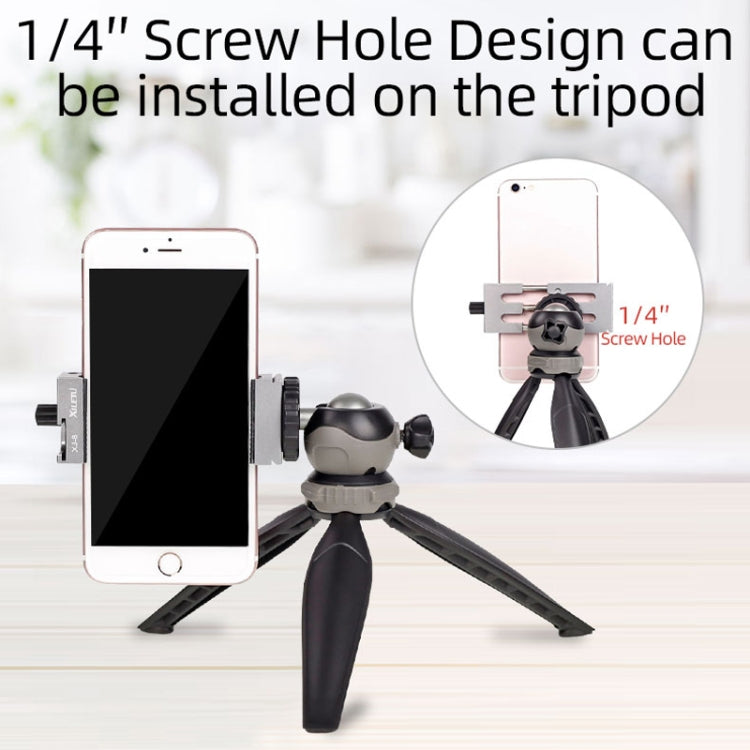 XILETU XJ-8 Clip per telefono cellulare con treppiede per fotocamera in lega di alluminio