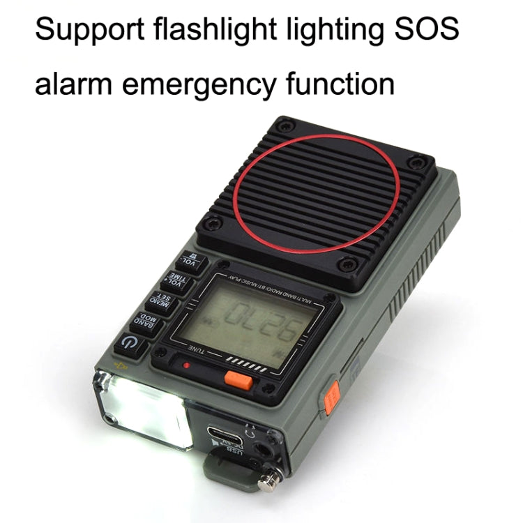 HanRongda HRD-787 Scheda Bluetooth portatile a banda intera ad alte prestazioni Radio di illuminazione a LED di avviso SOS, HRD-787