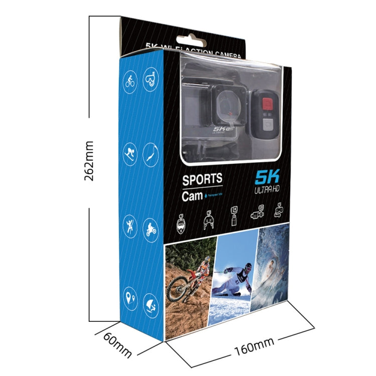 Telecamera sportiva 5K WiFi impermeabile IP68 doppio schermo