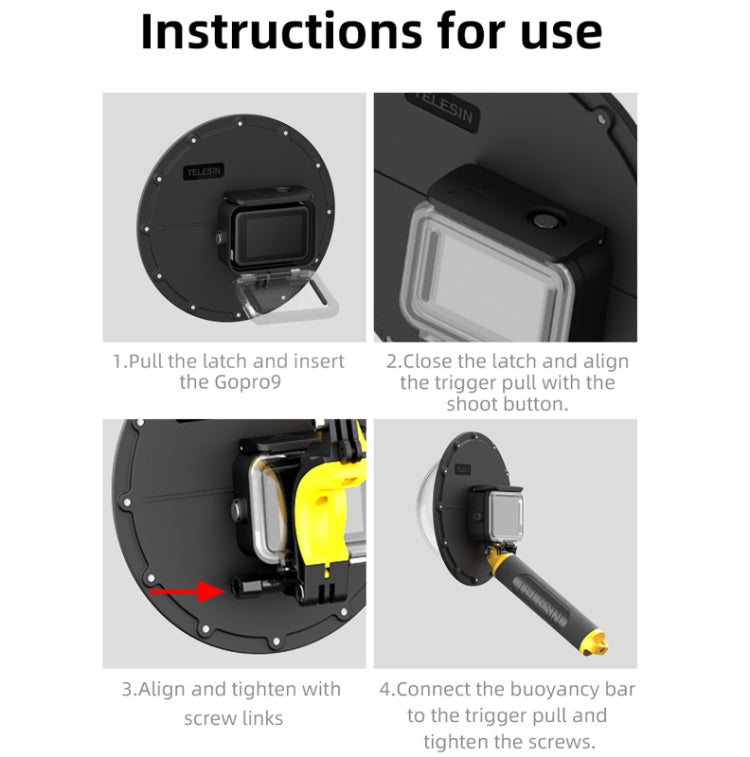 Custodia impermeabile TELESIN 30M per GoPro Hero9/10/11 Black