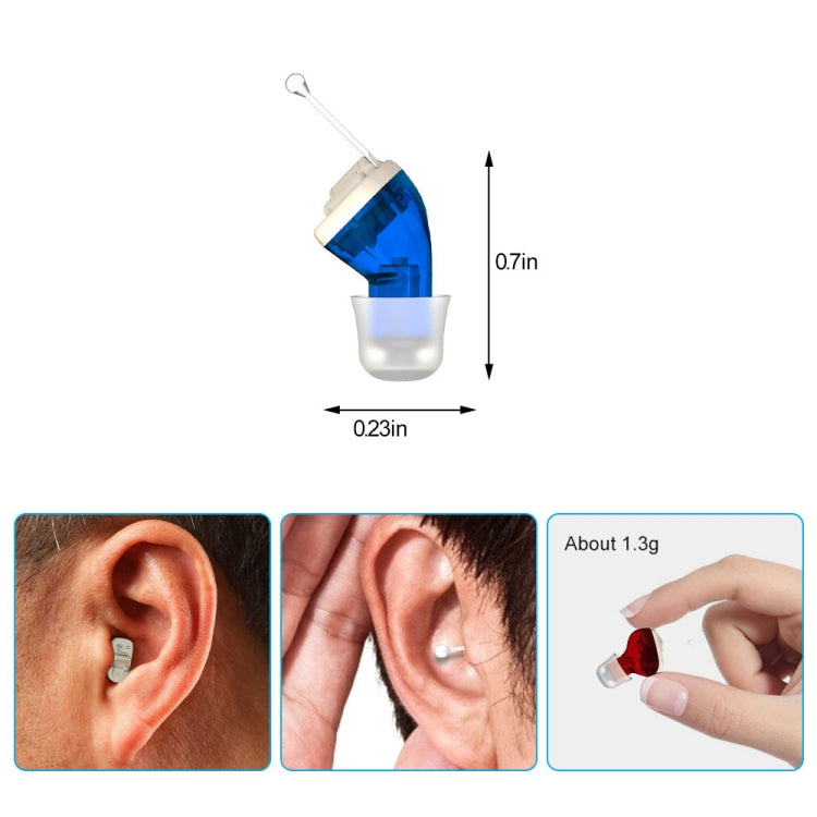AN127 Amplificatore audio invisibile per apparecchi acustici in-ear per anziani e non udenti, Blue Left Ear, Red Right Ear), Black Left Ear, Black Right Ear, Skin Color Left Ear, Skin Color Right Ear