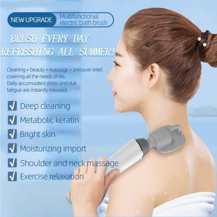 Spazzola da bagno elettrica Vibrazione in silicone Doccia spa posteriore a manico lungo
