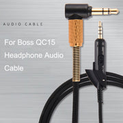 Per cavo di ricambio intrecciato per cavo audio per cuffie Boss QC15, ZS0017 Black