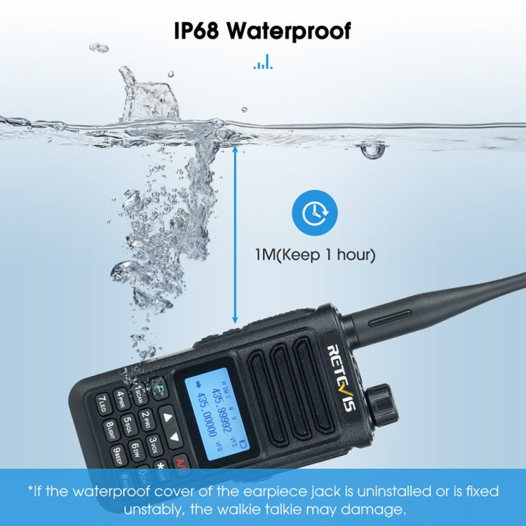 Walkie Talkie Retevis RA89 Dual Band impermeabile IP68