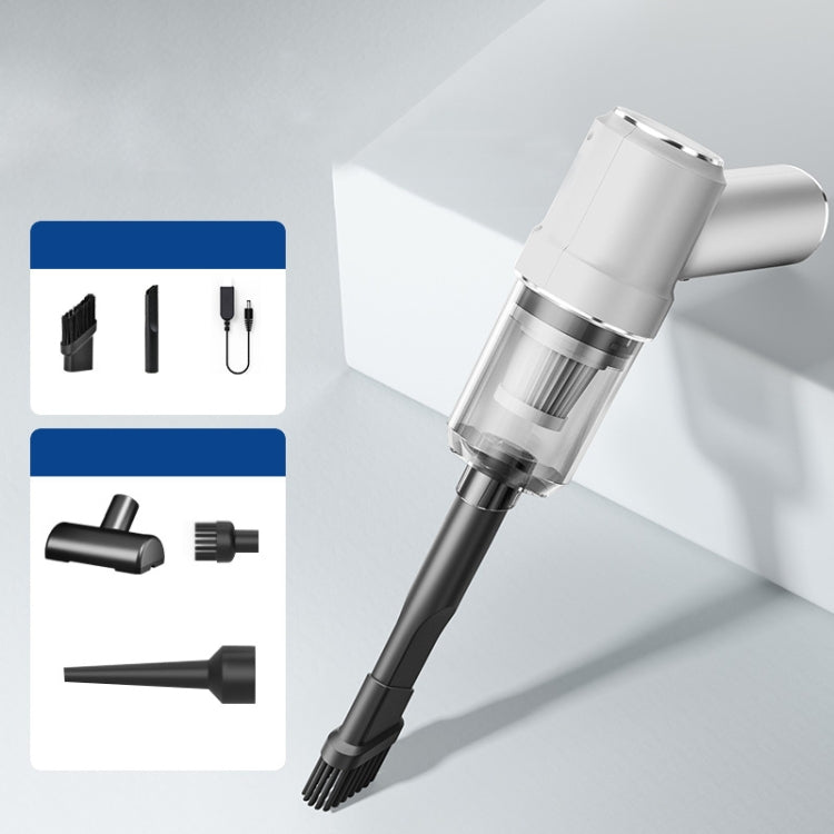 Mini aspirapolvere per auto con ricarica ad alta potenza per auto senza fili, Upgraded Black USB Cable, Upgraded White USB Cable, Black Type-C+Charging Base