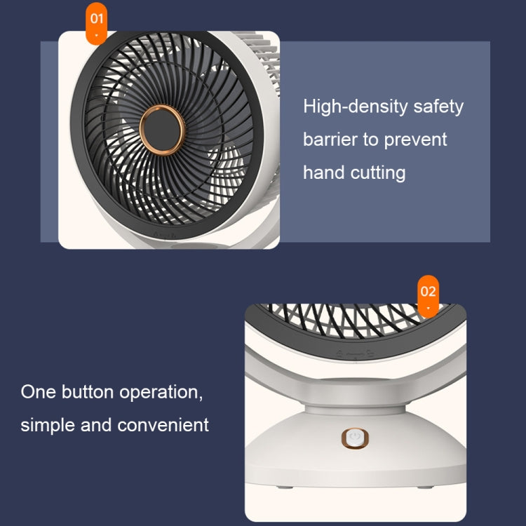 Ventilatore da tavolo verticale con luce notturna e ricarica USB-