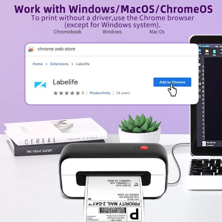 Phomemo PM246S Stampante per etichette per indirizzi Stampante per manifesti elettronici con carta termica Express, US, EU