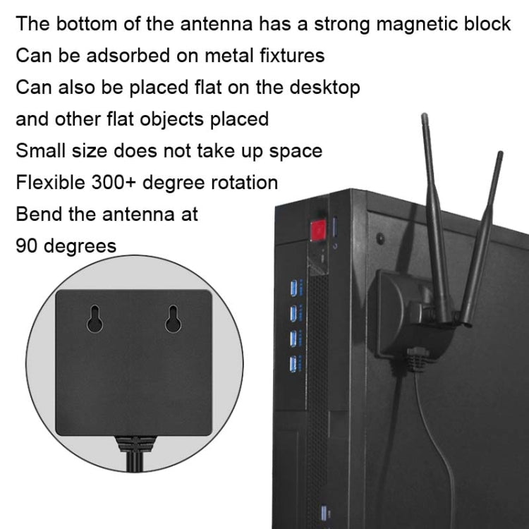 Antenna WiFi ad aspirazione magnetica da 2,4 GHz 5 GHz 6DBI Scheda di rete WiFi PCI-E, 6DBI