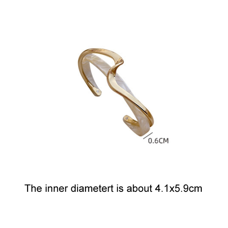Bracciale con piastra in conchiglia bianca Ornamenti a mano in metallo curvo, SL02-80