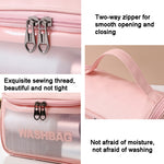 Borsa cosmetica traslucida in PVC Borsa da toilette smerigliata Borsa da bagno flip top in PU