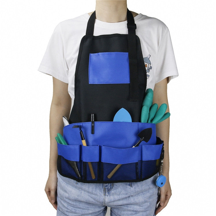 Grembiule multitasca per attrezzi Grembiule da giardinaggio da giardino blu, Black+Blue