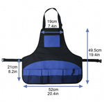 Grembiule multitasca per attrezzi Grembiule da giardinaggio da giardino blu, Black+Blue