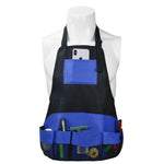 Grembiule multitasca per attrezzi Grembiule da giardinaggio da giardino blu, Black+Blue