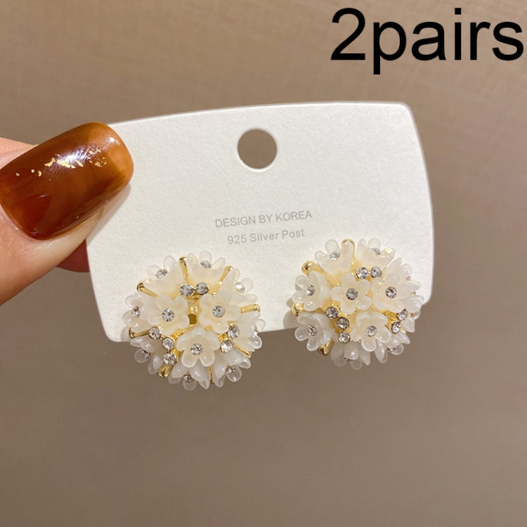 orecchini a cupola della vite prigioniera del fiore 2pairs Orecchini a cristallo eleganti