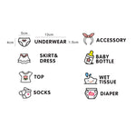 5 fogli Adesivo da parete per camera da letto per bambini Abbigliamento per bambini Logo Classificazione Adesivi rimovibili