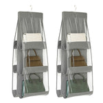2 sacchetti trasparenti a doppia faccia per camera da letto, guardaroba, antipolvere, Gray 6 Grid, Black 6 Grid, Gray 8 Grid, Black 8 Grid