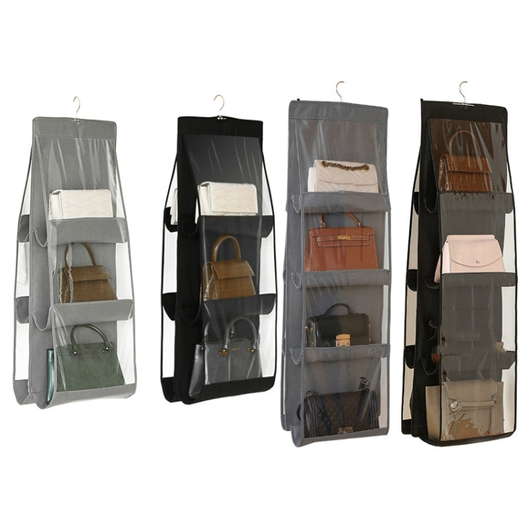 2 sacchetti trasparenti a doppia faccia per camera da letto, guardaroba, antipolvere, Gray 6 Grid, Black 6 Grid, Gray 8 Grid, Black 8 Grid