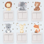 5 set decorazione della stanza dei bambini dell'autoadesivo dell'interruttore dell'animale del fumetto