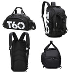 Wet and Dry Separation Fitness Backpack Nuoto Taekwondo Borsa da viaggio impermeabile, Red, Black Bottom White Word, Black Bottom Yellow Word, Simple Black Bottom Blue Word, Blue