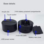 3D Game Handle Luci a LED colorate tridimensionali, Touch Black Base, Touch Crack Base, Touch Black Base+Remote Control, Touch Crack Base+Remote Control