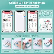 Phomemo T02 Standard Error Mini Pocket Stampante termica per etichette fotografiche per telefono Bluetooth portatile, Standard