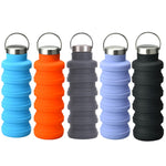 Bollitore per acqua da viaggio pieghevole portatile in silicone per sport all'aria aperta da 500 ml