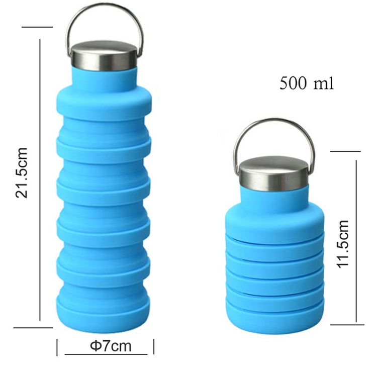 Bollitore per acqua da viaggio pieghevole portatile in silicone per sport all'aria aperta da 500 ml