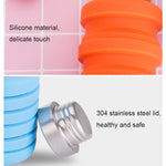 Bollitore per acqua da viaggio pieghevole portatile in silicone per sport all'aria aperta da 500 ml