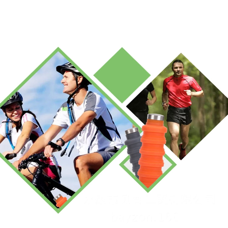 Bollitore per acqua da viaggio pieghevole portatile in silicone per sport all'aria aperta da 500 ml