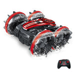 2.4G anfibio acrobatico telecomando auto a doppia faccia rotolamento guida giocattoli elettrici per bambini, Red, Green