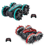 2.4G anfibio acrobatico telecomando auto a doppia faccia rotolamento guida giocattoli elettrici per bambini, Red, Green