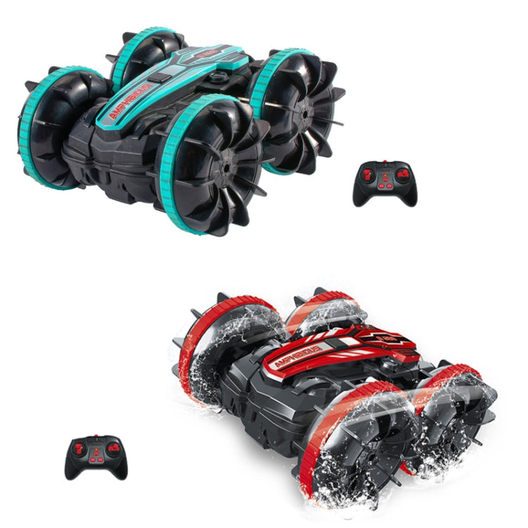 2.4G anfibio acrobatico telecomando auto a doppia faccia rotolamento guida giocattoli elettrici per bambini, Red, Green