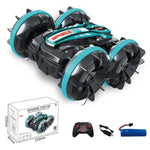 2.4G anfibio acrobatico telecomando auto a doppia faccia rotolamento guida giocattoli elettrici per bambini, Red, Green