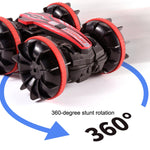 2.4G anfibio acrobatico telecomando auto a doppia faccia rotolamento guida giocattoli elettrici per bambini, Red, Green