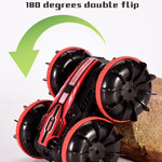 2.4G anfibio acrobatico telecomando auto a doppia faccia rotolamento guida giocattoli elettrici per bambini, Red, Green