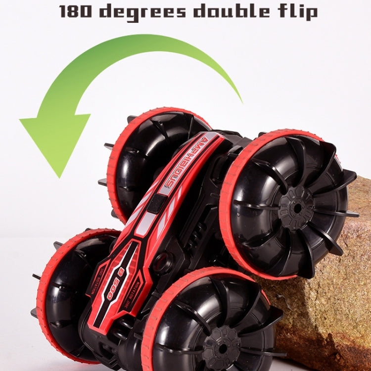 2.4G anfibio acrobatico telecomando auto a doppia faccia rotolamento guida giocattoli elettrici per bambini, Red, Green