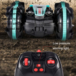 2.4G anfibio acrobatico telecomando auto a doppia faccia rotolamento guida giocattoli elettrici per bambini, Red, Green