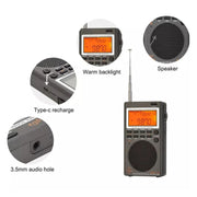 Radio portatile HanRongda HRD-747 con display digitale