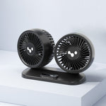 Ventilatore per auto 12v/24v Interfaccia USB Potente ventilatore elettrico a doppia testa