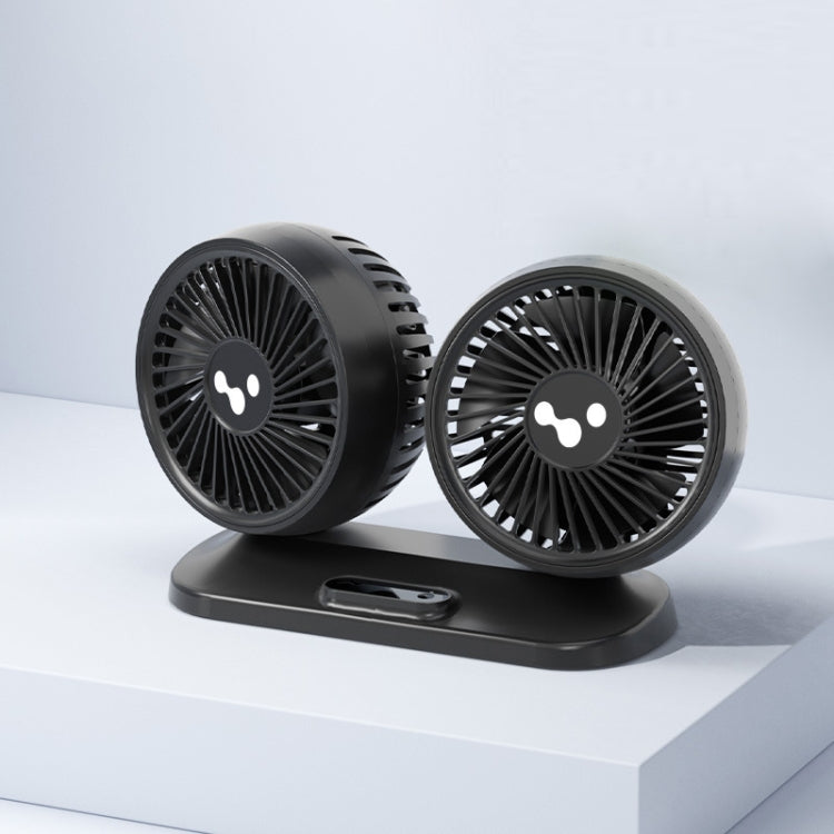 Ventilatore per auto 12v/24v Interfaccia USB Potente ventilatore elettrico a doppia testa
