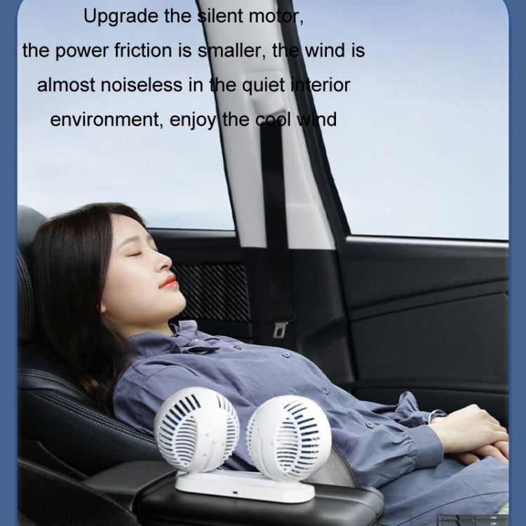 Ventilatore per auto 12v/24v Interfaccia USB Potente ventilatore elettrico a doppia testa