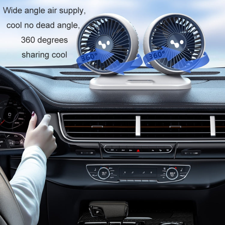 Ventilatore per auto 12v/24v Interfaccia USB Potente ventilatore elettrico a doppia testa