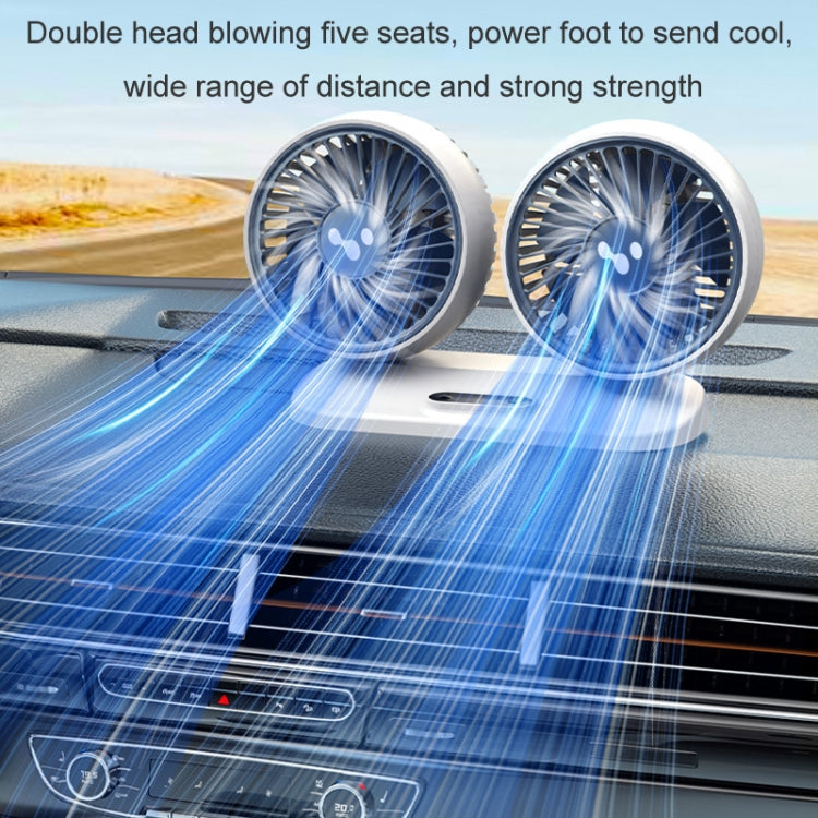 Ventilatore per auto 12v/24v Interfaccia USB Potente ventilatore elettrico a doppia testa