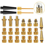 SV/AV/DV Set di adattatori per valvole per biciclette Accessori per pompe a sfera per bici, 15 in 1, 24 in 1 with Leather Ring, 25 in 1, 24 in 1, 32 in 1, 16 in 1, 10 in 1, 3sets 3 in 1, 12 in 1, 3sets 5 in 1, 3sets 4 in 1, 3sets 4 in 1 Gold, 14 in 1  ...