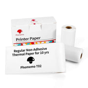 Per Phomemo T02 3 rotoli di carta per etichette in carta termica per stampante Bluetooth, 53mmx6.5m 10 Years Black on White No Adhesive, 50mmx3.5m 2 Years Black on White Sticker, 50mmx3.5m 10 Years Black on White Sticker                                ...