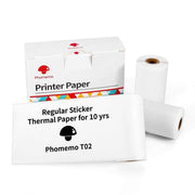 Per Phomemo T02 3 rotoli di carta per etichette in carta termica per stampante Bluetooth, 53mmx6.5m 10 Years Black on White No Adhesive, 50mmx3.5m 2 Years Black on White Sticker, 50mmx3.5m 10 Years Black on White Sticker                                ...