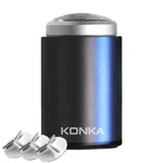 KONKA Mini Rasoio portatile Rasoio da uomo impermeabile all'aperto, Black, Black+1 Knife Head, Black+3 Knife Head