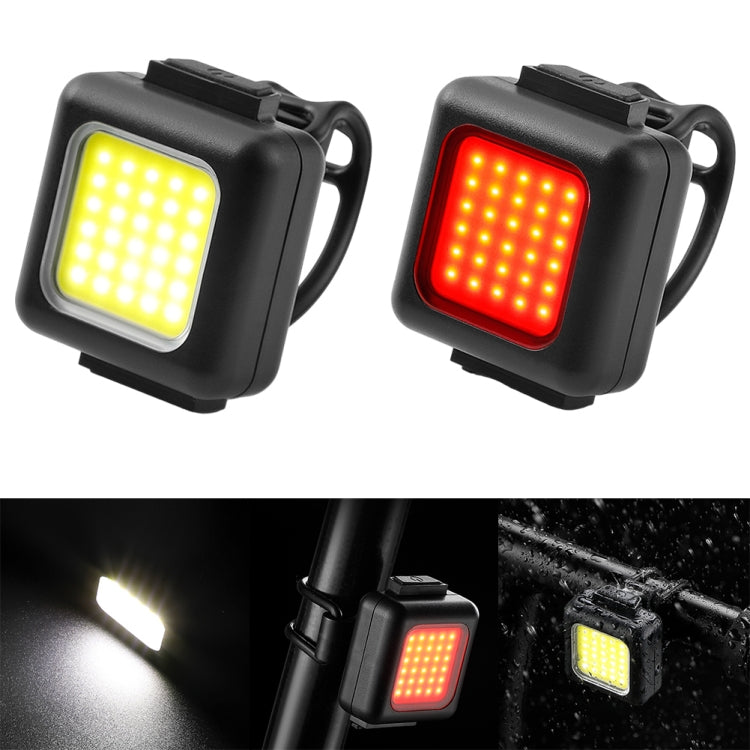 COB Lamp Beads Mini Mountain Bike Light USB Ricaricabile Ciclismo Impermeabile MTB Road Bike Lamp, White Headlight, Red Taillight, White Headlight+Red Taillight