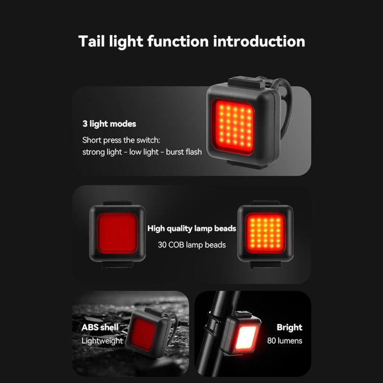 COB Lamp Beads Mini Mountain Bike Light USB Ricaricabile Ciclismo Impermeabile MTB Road Bike Lamp, White Headlight, Red Taillight, White Headlight+Red Taillight